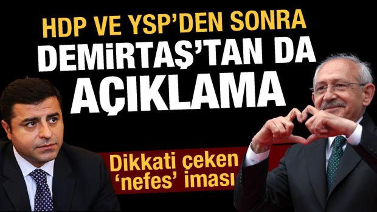 Kılı&ccedil;daroğlu'nun &ouml;zg&uuml;rl&uuml;k s&ouml;z&uuml; verdiği Demirtaş'tan yeni destek