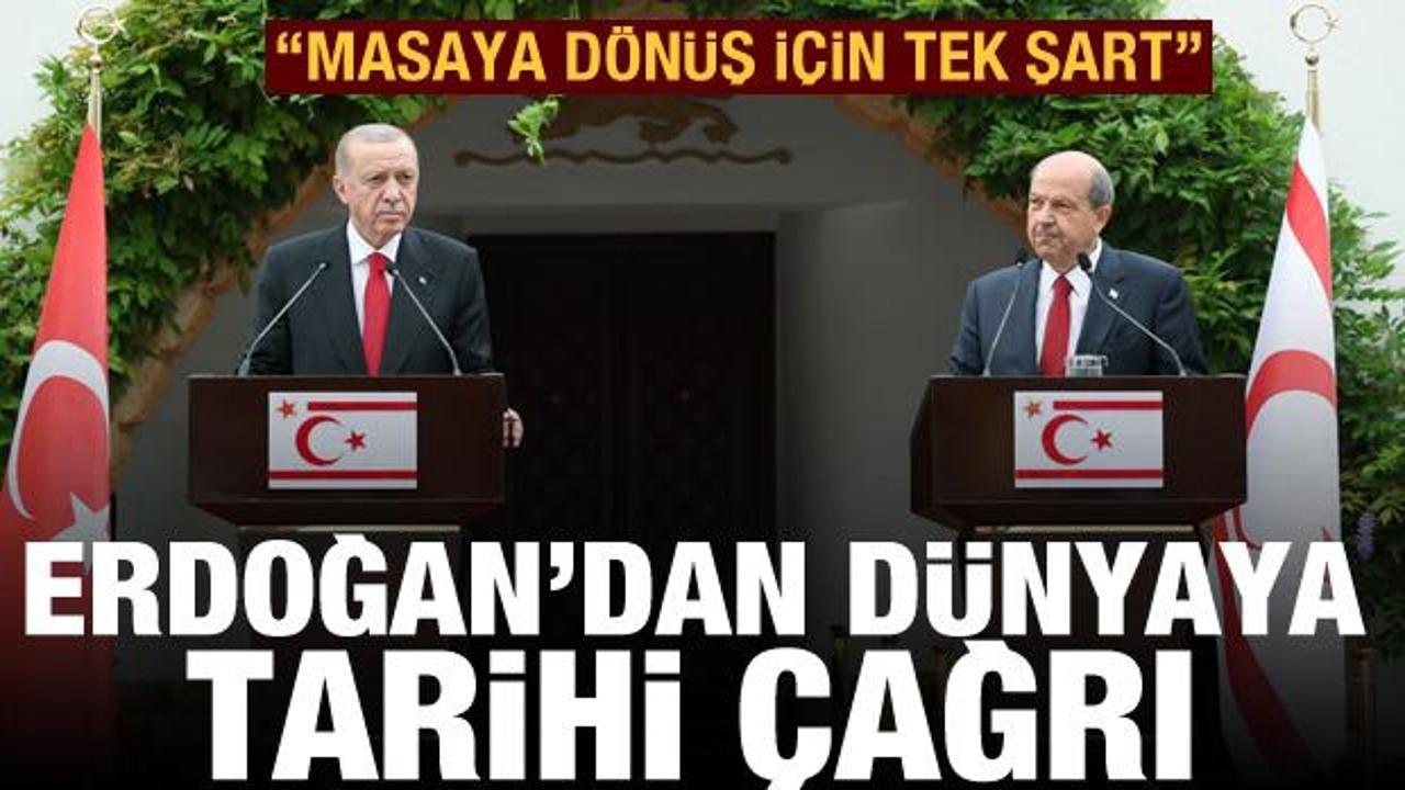Erdoğan: Masaya d&ouml;n&uuml;ş i&ccedil;in KKTC tanınmalı