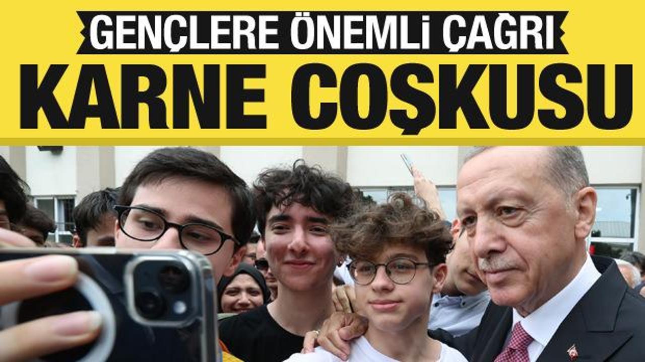 Erdoğan'dan karne alan gen&ccedil;lere &ccedil;ağrı