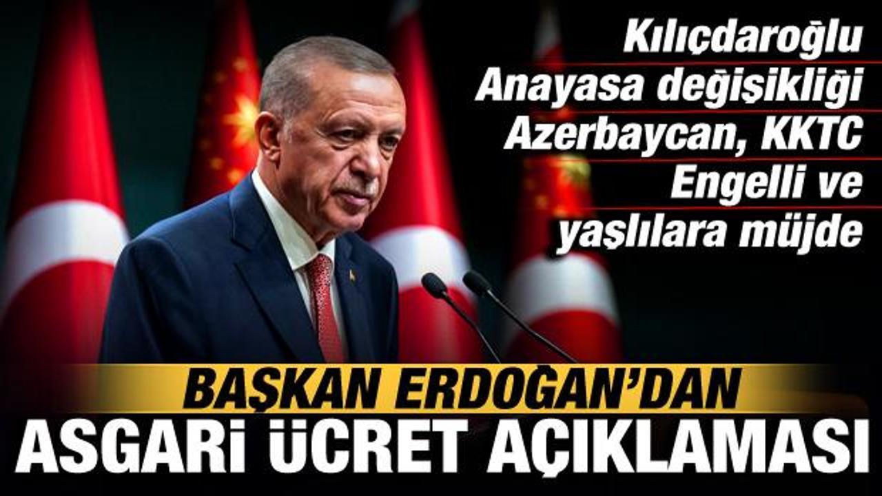 Erdoğan'dan asgari &uuml;cret a&ccedil;ıklaması ve engelli ve yaşlılara bayram m&uuml;jdesi