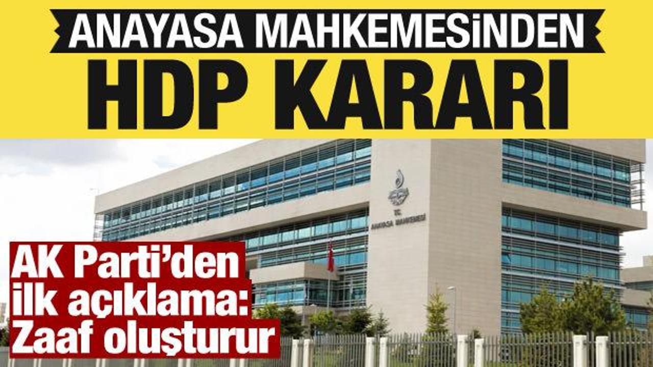 Anayasa Mahkemesinden HDP kararı: Yargıtay'ın talebi reddedildi