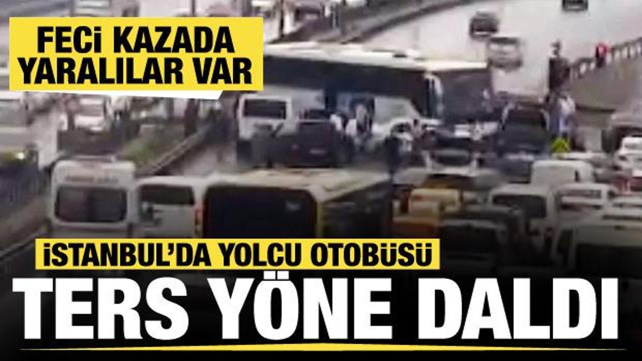 İstanbul Arnavutköy'de feci kaza: Yolcu otobüsü ters yöne daldı