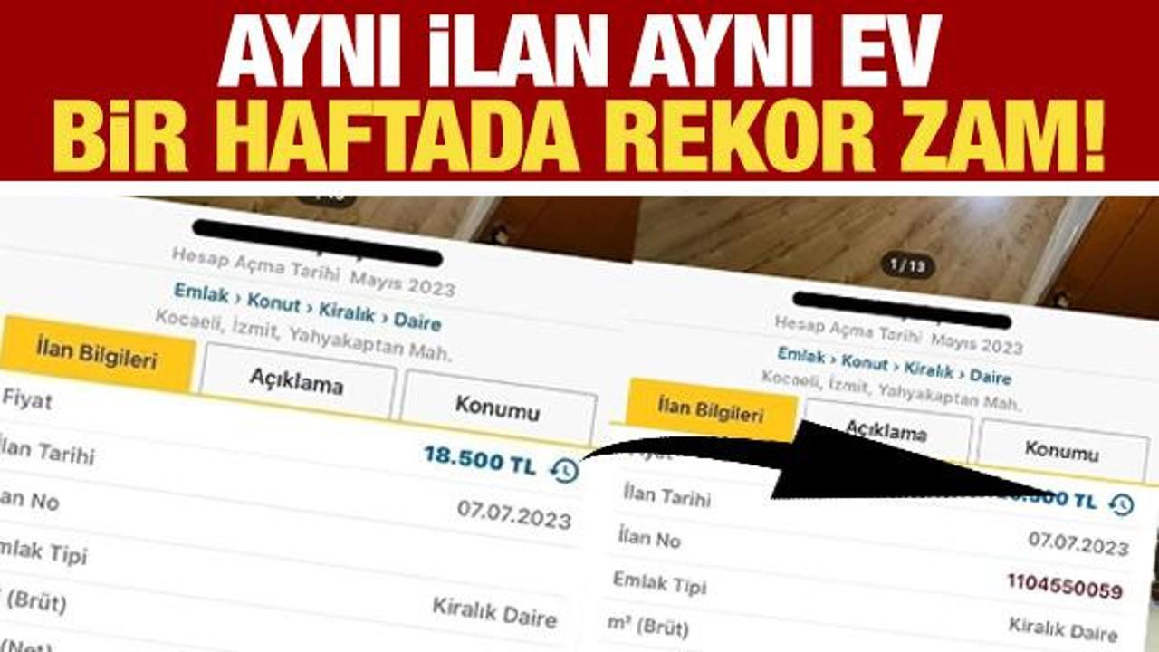 Bir hafta içinde kirası 2 bin lira yükseldi