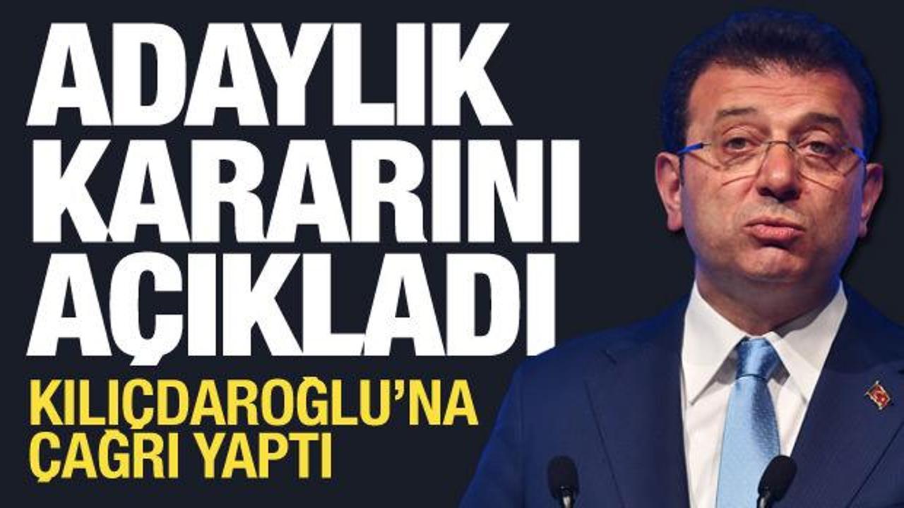 İBB Başkanı İmamoğlu, adaylık kararını açıkladı