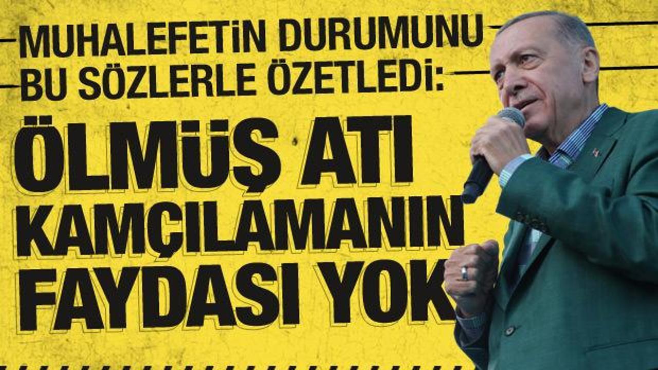 Cumhurbaşkanı Erdoğan'dan muhalefete: &Ouml;lm&uuml;ş atı kam&ccedil;ılamanın faydası yok