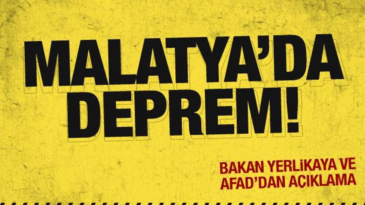 Malatya'da deprem meydana geldi