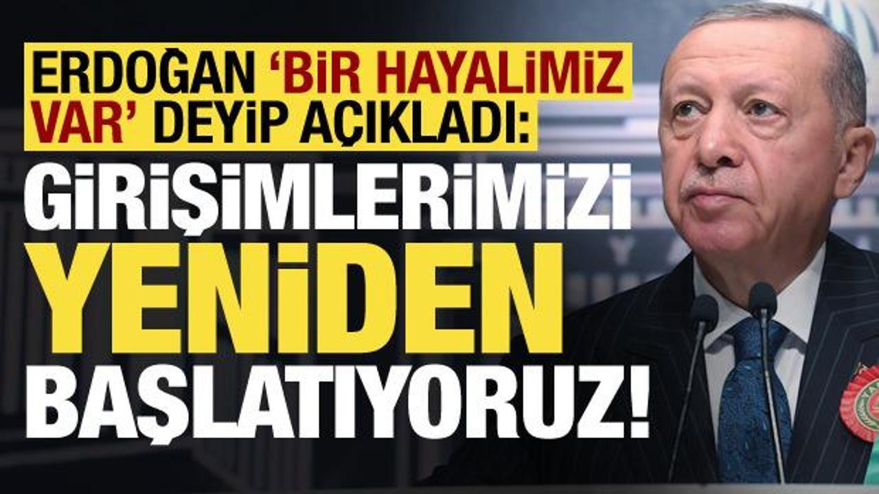 Erdoğan 'bir hayalimiz var' deyip a&ccedil;ıkladı: Girişimlerimizi yeniden başlatıyoruz!