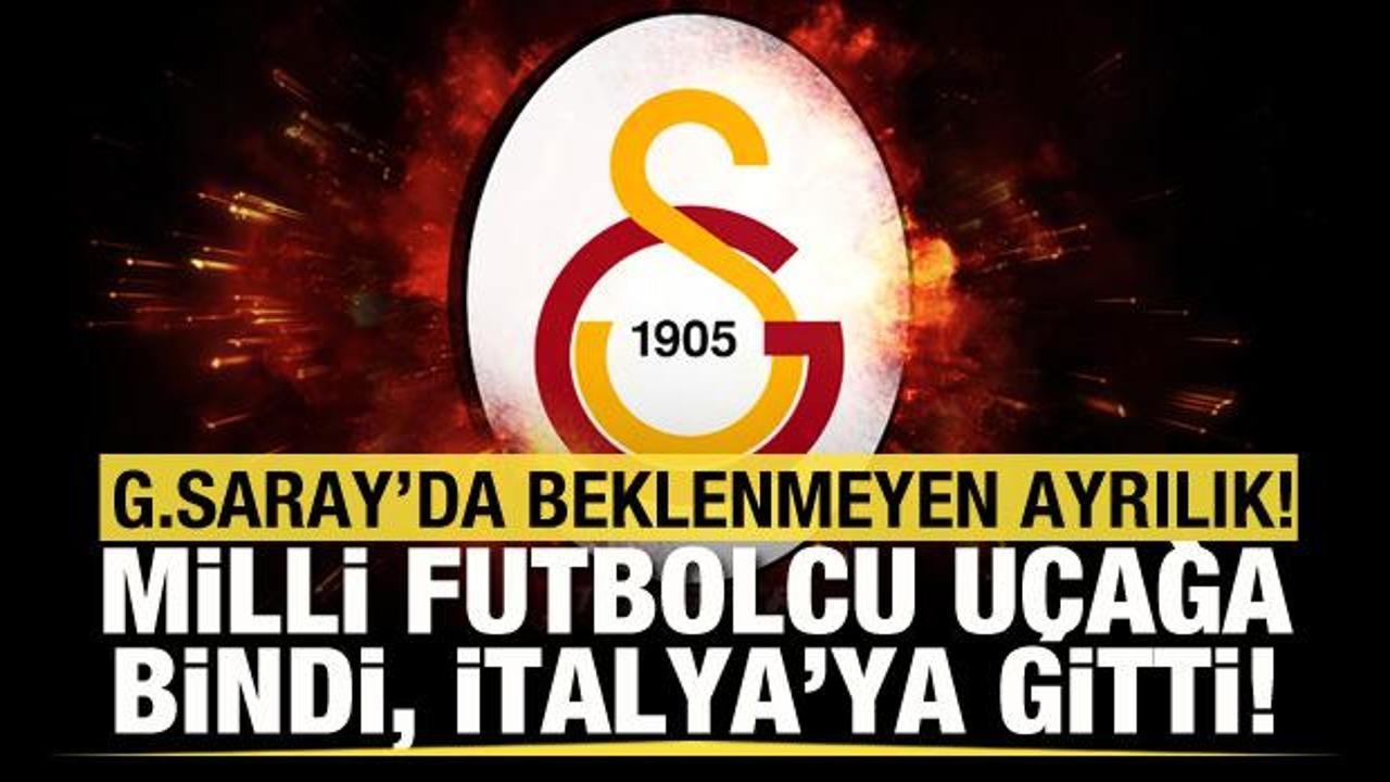 G.Saray'da beklenmeyen ayrılık! Milli futbolcu u&ccedil;ağa binip, İtalya'ya gitti