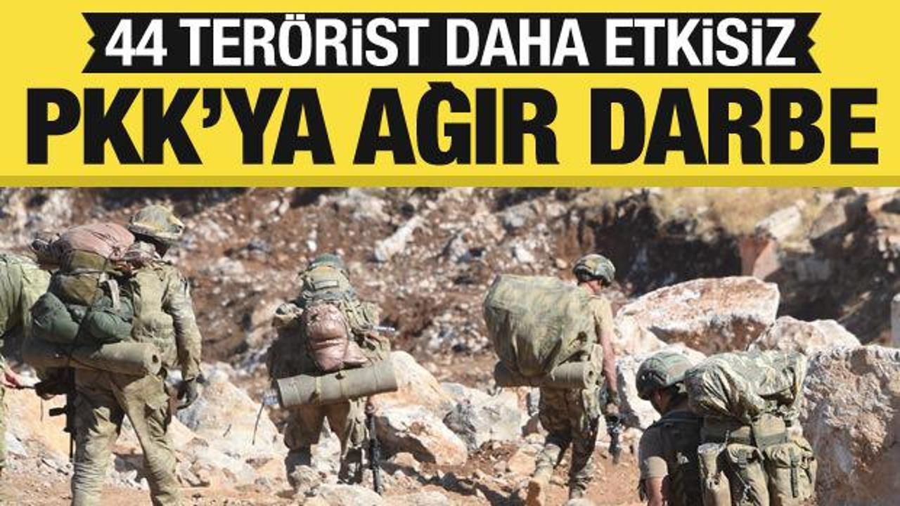 PKK'ya ağır darbe: Son bir haftada 44 terörist etkisiz