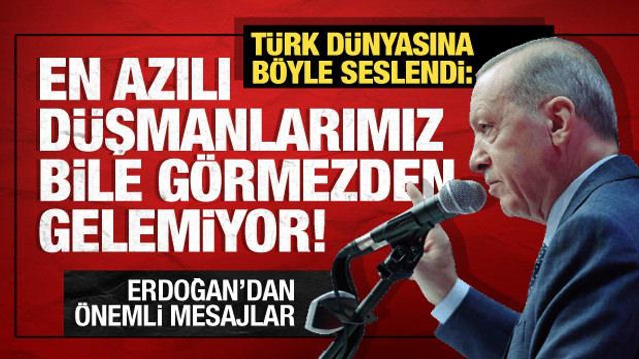 Cumhurbaşkanı Erdoğan: En azılı d&uuml;şmanlarımız bile g&ouml;rmezden gelemiyor!