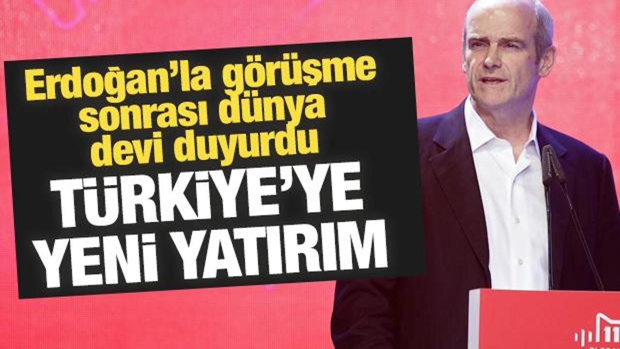 Erdoğan&rsquo;la g&ouml;r&uuml;şme sonrası d&uuml;nya devi duyurdu: T&uuml;rkiye'ye 2 milyar dolarlık yatırım