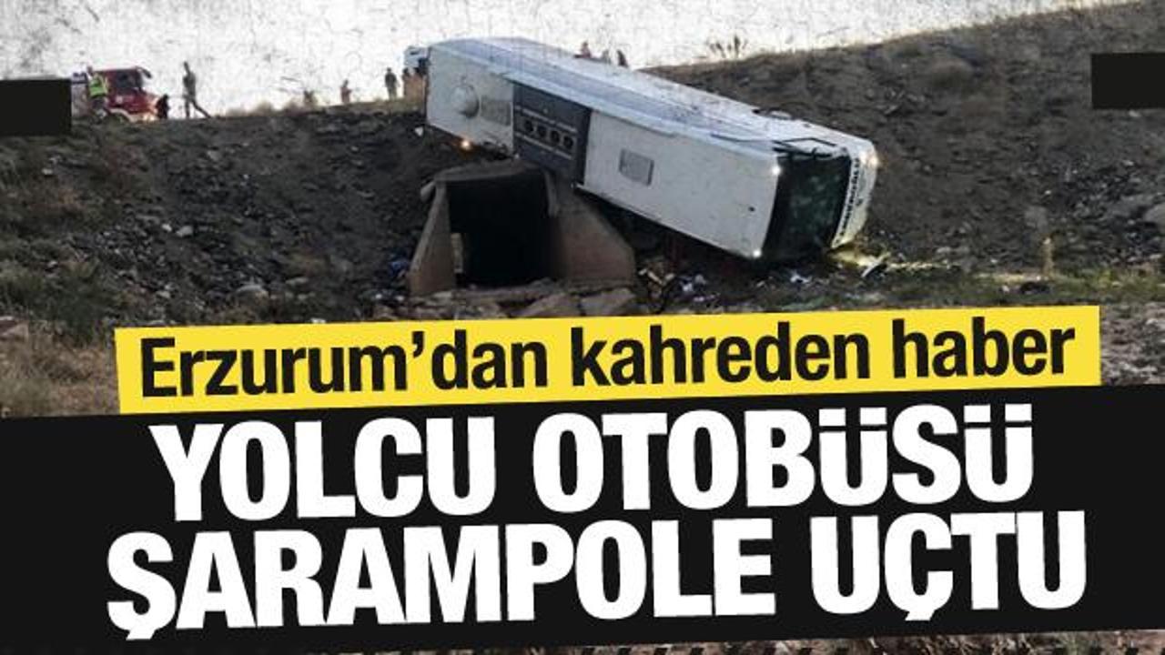 Erzurum'da yolcu otob&uuml;s&uuml; kazası: &Ouml;l&uuml; ve yaralılar var