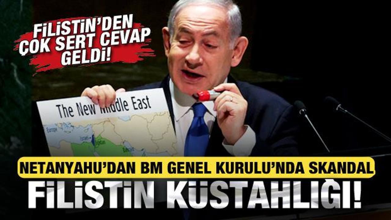 Netanyahu'dan BM Genel Kurulu'nda skandal Filistin küstahlığı! Haritadan sildi!