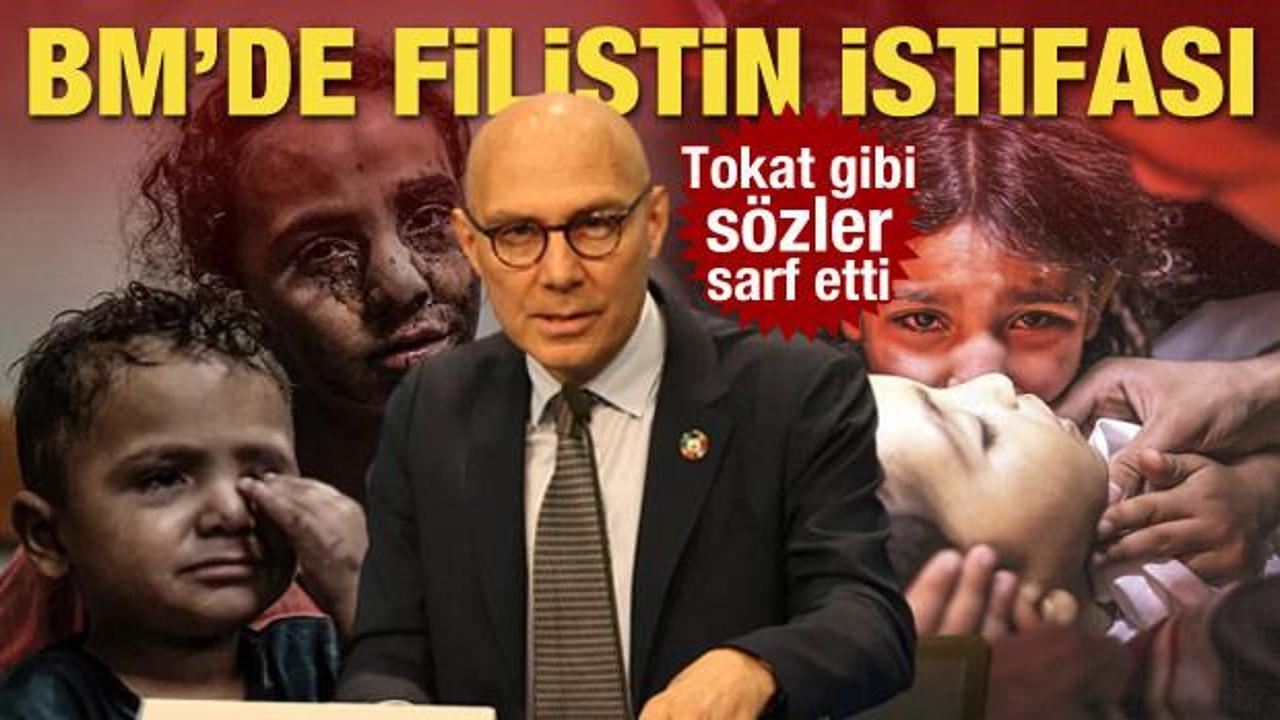 Tokat gibi s&ouml;zler sarf etti! BM'de Filistin istifası