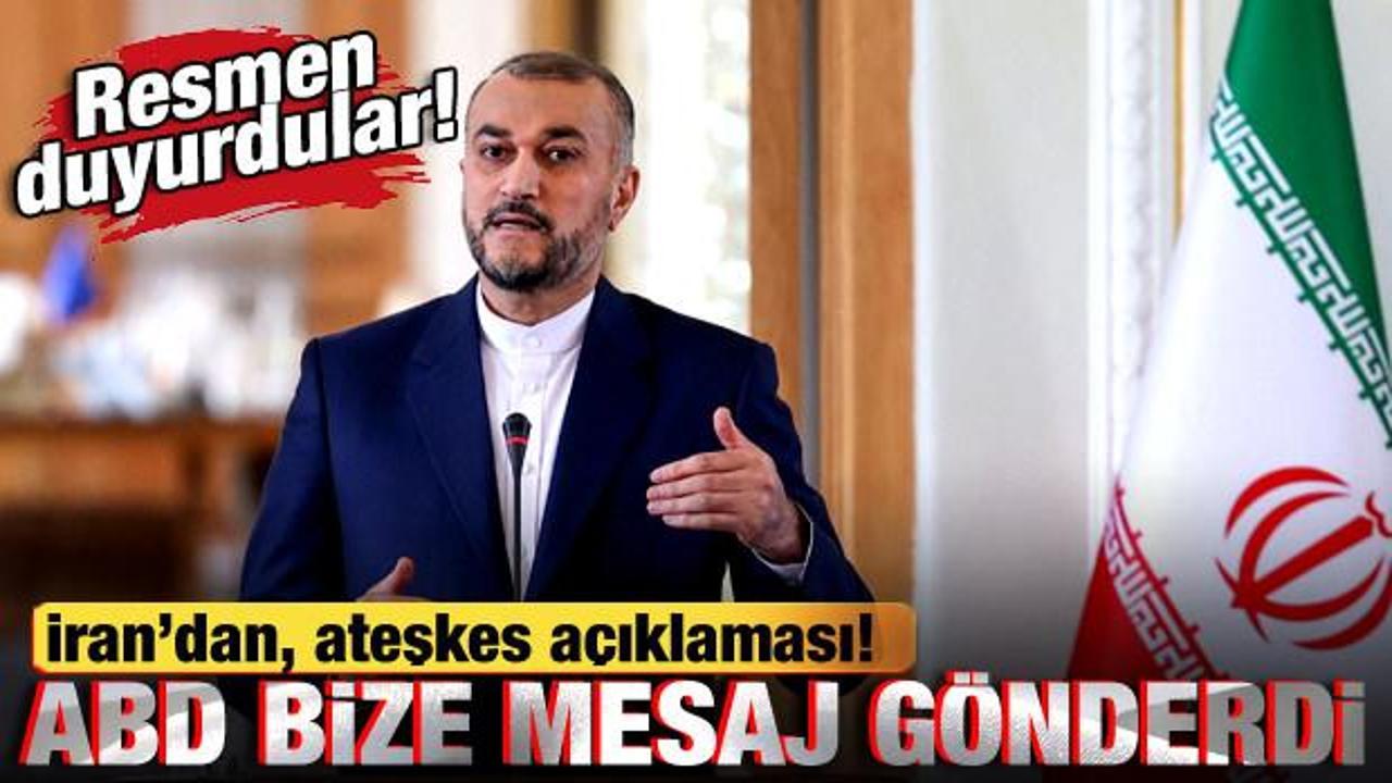 İran'dan ateşkes a&ccedil;ıklaması! ABD'nin kendilerine yolladığı mesajı paylaştılar!
