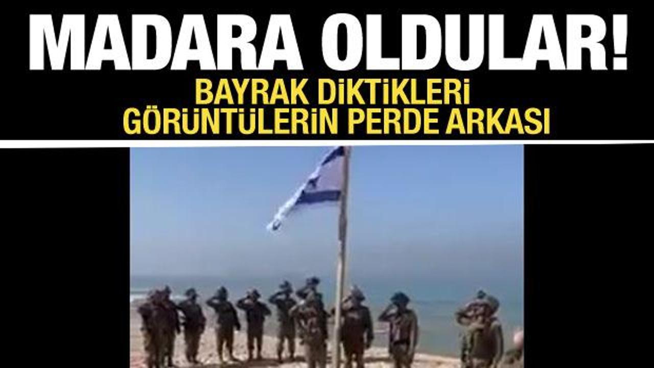 İsrail'in bayrak diktiği g&ouml;r&uuml;nt&uuml;lerdeki ger&ccedil;ek ortaya &ccedil;ıktı: D&uuml;nyaya rezil oldular