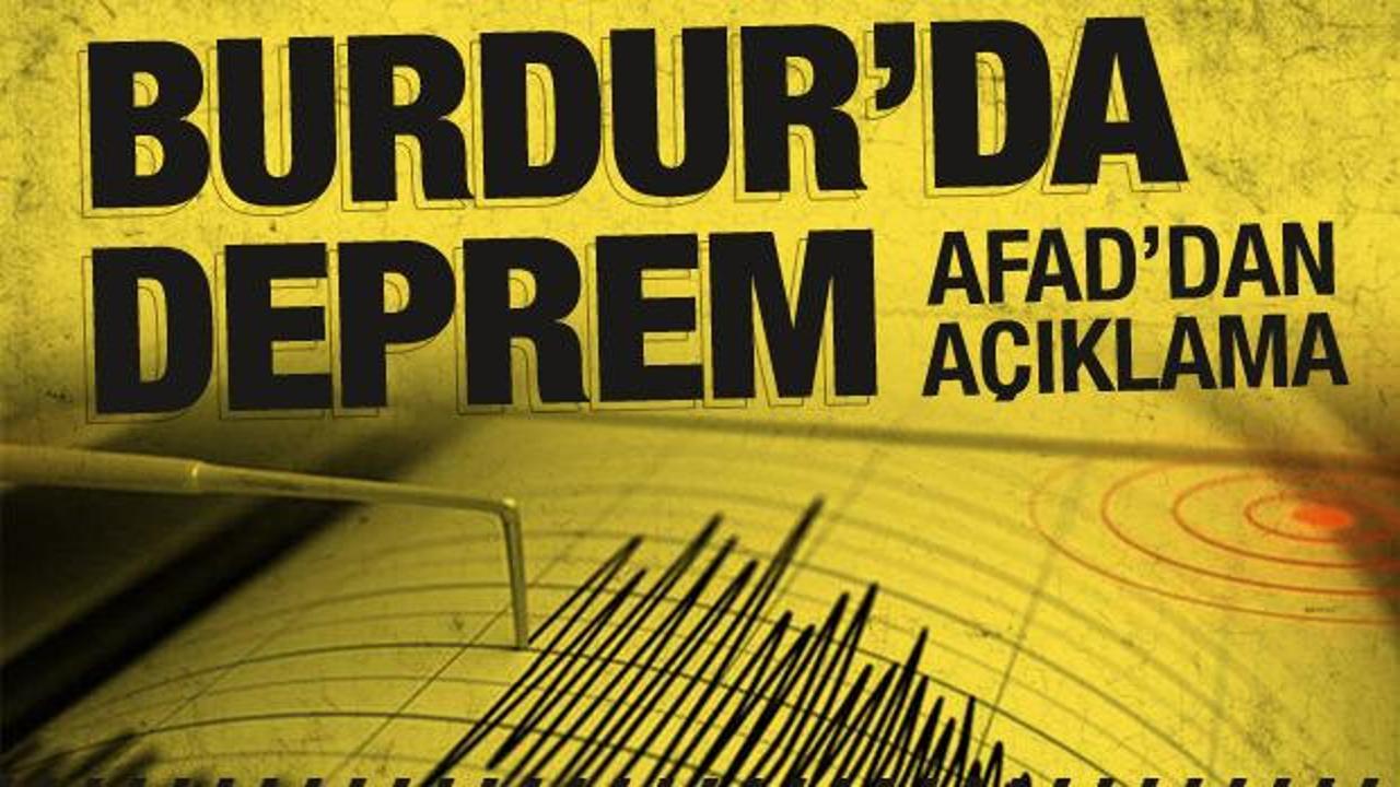 Son dakika: Burdur'da 4,4 büyüklüğünde deprem
