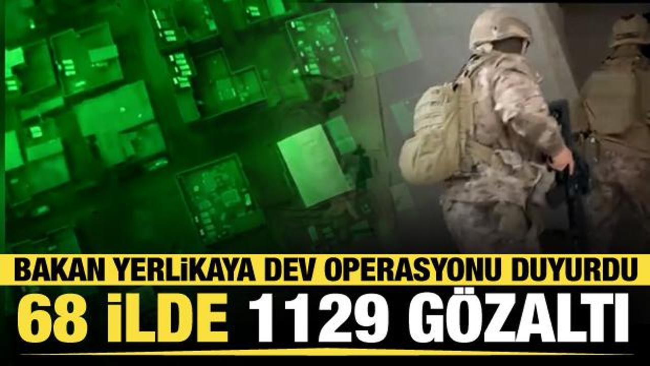 Bakan Yerlikaya duyurdu: 68 ilde MERCEK-6 Operasyonları! 1129 kişi g&ouml;zaltında