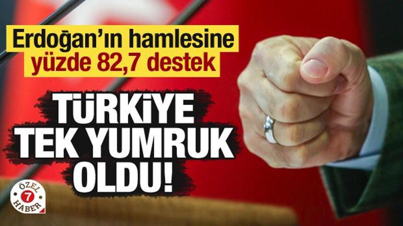 Erdoğan’ın hamlesine yüzde 82,7 destek! Türkiye tek yumruk oldu