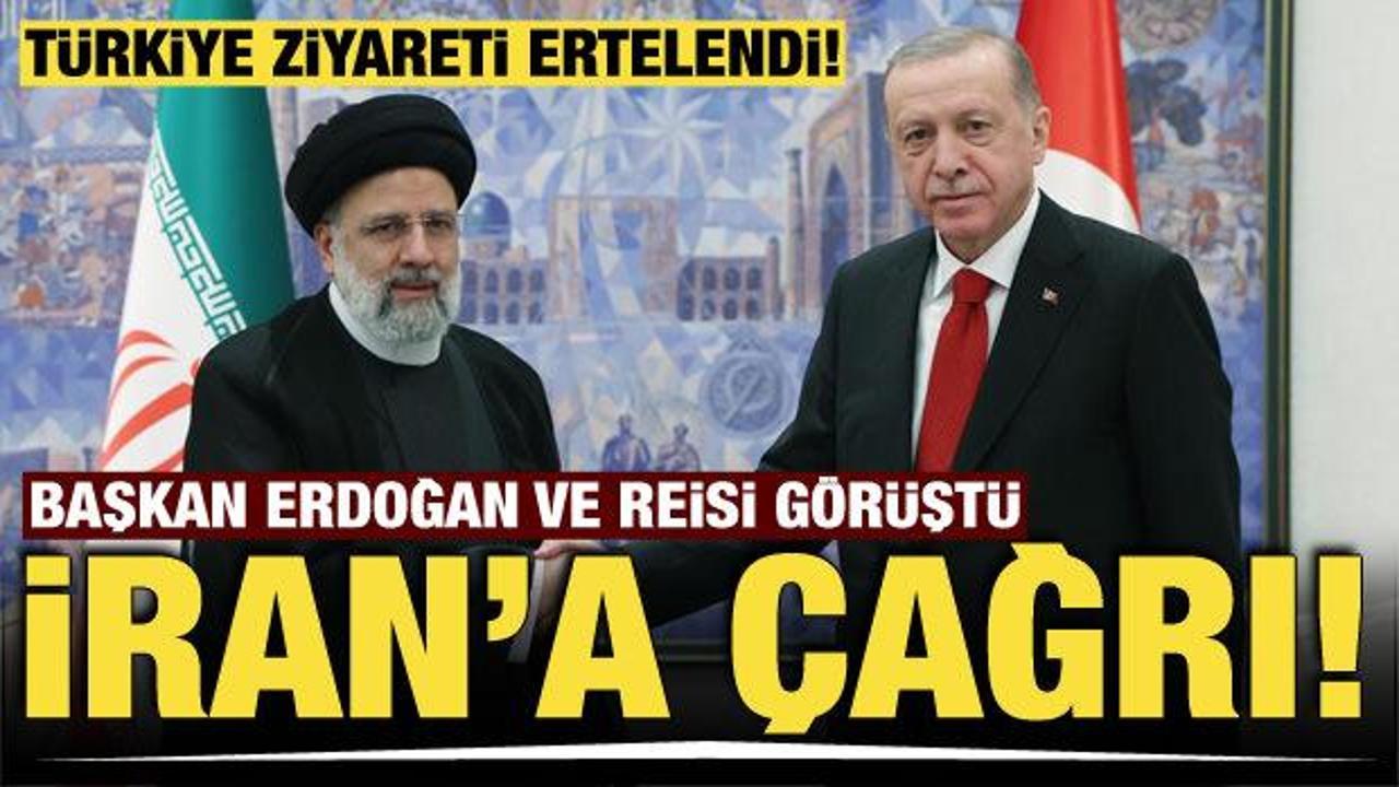 Cumhurbaşkanı Erdoğan Reisi ile g&ouml;r&uuml;şt&uuml;! T&uuml;rkiye ziyareti ertelendi