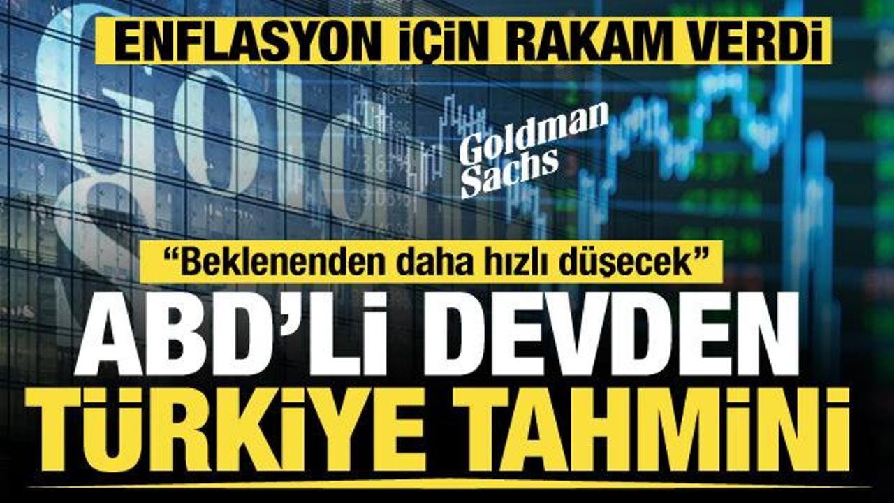 Goldman Sachs T&uuml;rkiye'deki enflasyon i&ccedil;in rakam verdi: Daha hızlı d&uuml;şecek