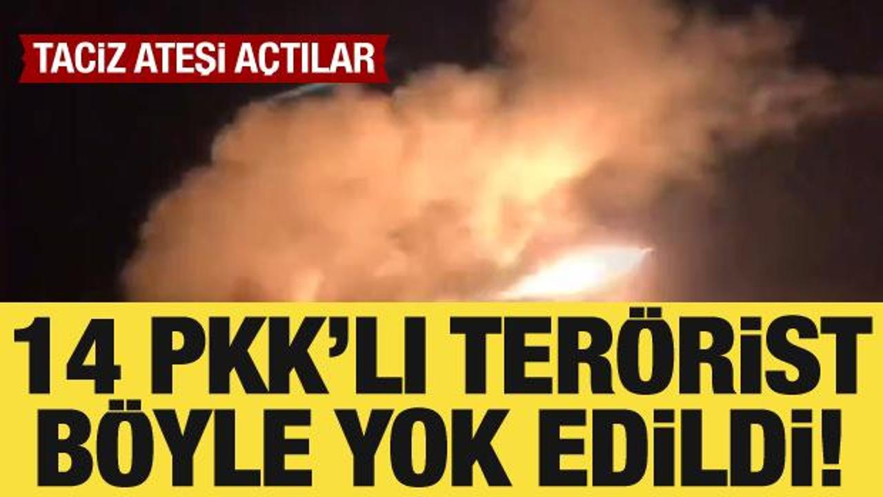 Taciz ateşi açan 14 PKK'lı terörist etkisiz!