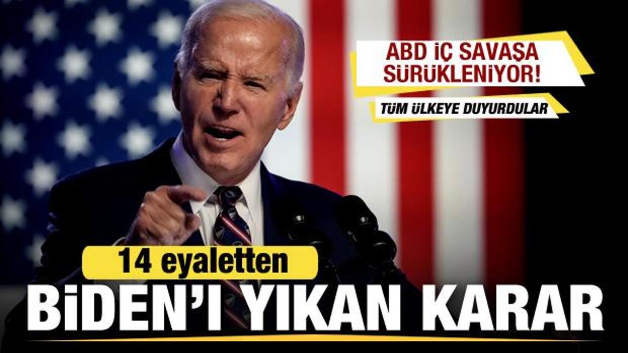 ABD'de kriz b&uuml;y&uuml;yor! 14 eyalet valisinden Biden'ı yıkan karar! T&uuml;m &uuml;lkeye duyurdular