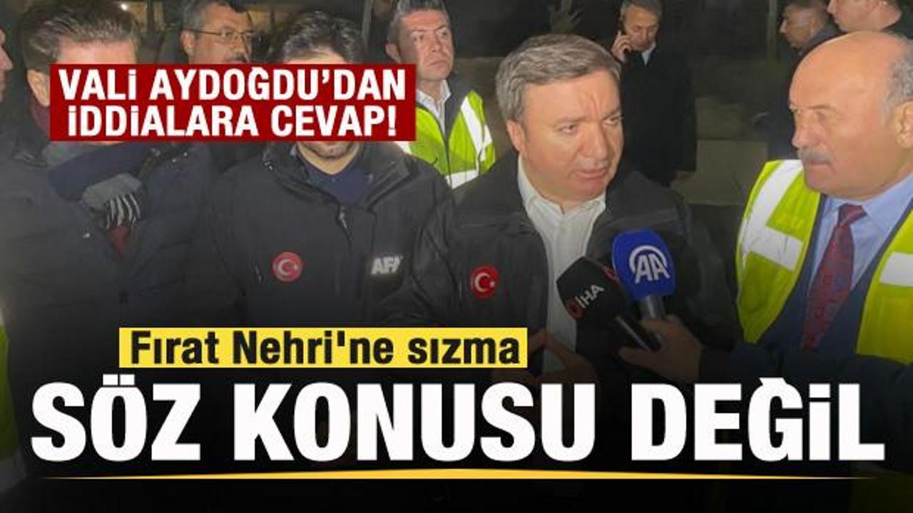 Vali Aydoğdu'dan açıklama: Fırat Nehri'ne sızma söz konusu değil