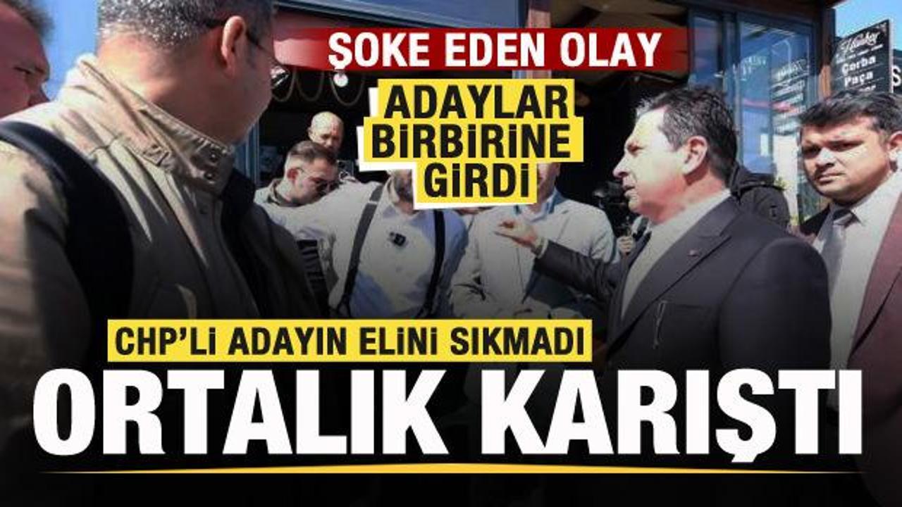 Elini sıkmadı ortalık karıştı! CHP'li adayla İYİ Partili aday birbirine girdi