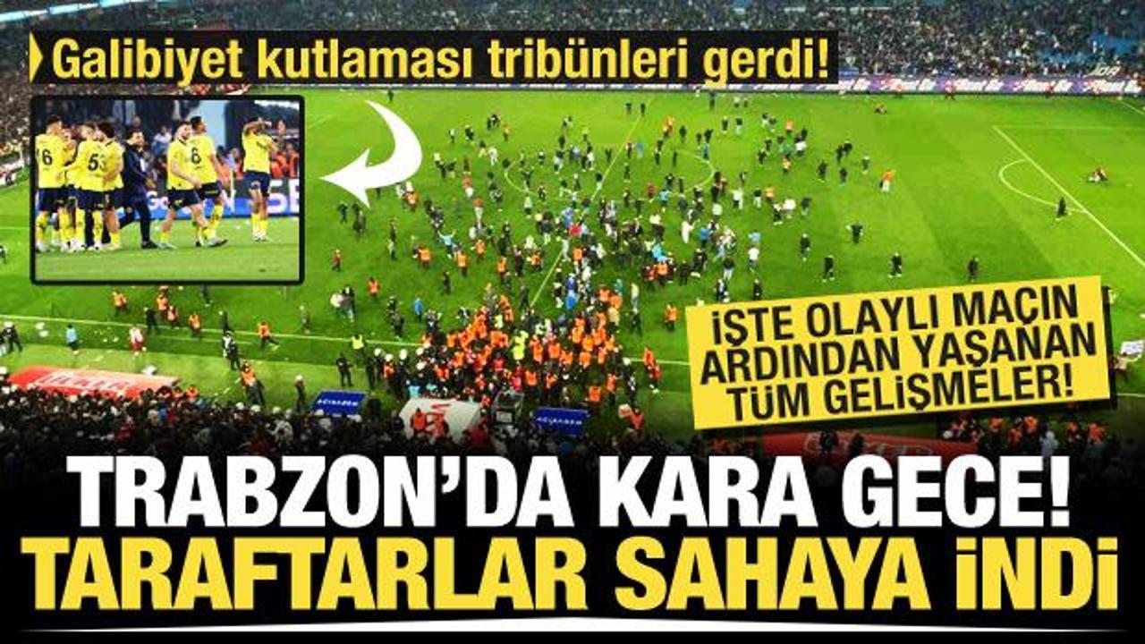 Trabzon'da maç sonu taraftarlar sahaya girdi!