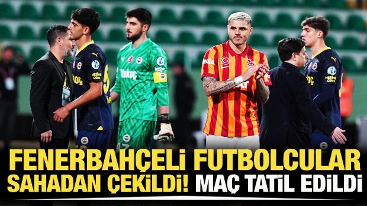 Fenerbah&ccedil;eli futbolcular sahadan &ccedil;ekildi! S&uuml;per Kupa ma&ccedil;ı yarıda kaldı