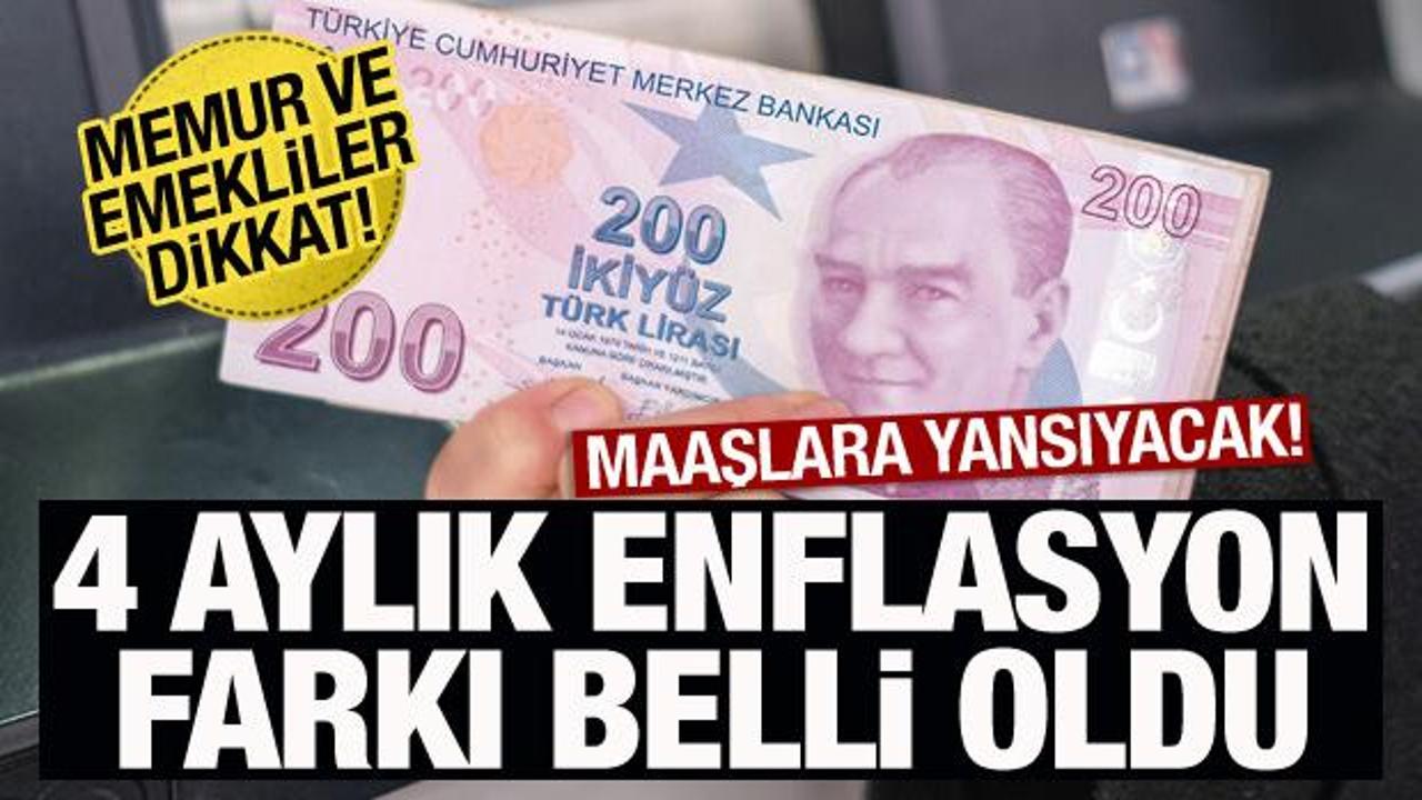 Memur ve emeklilerin beklediği d&ouml;rt aylık enflasyon farkı netleşti