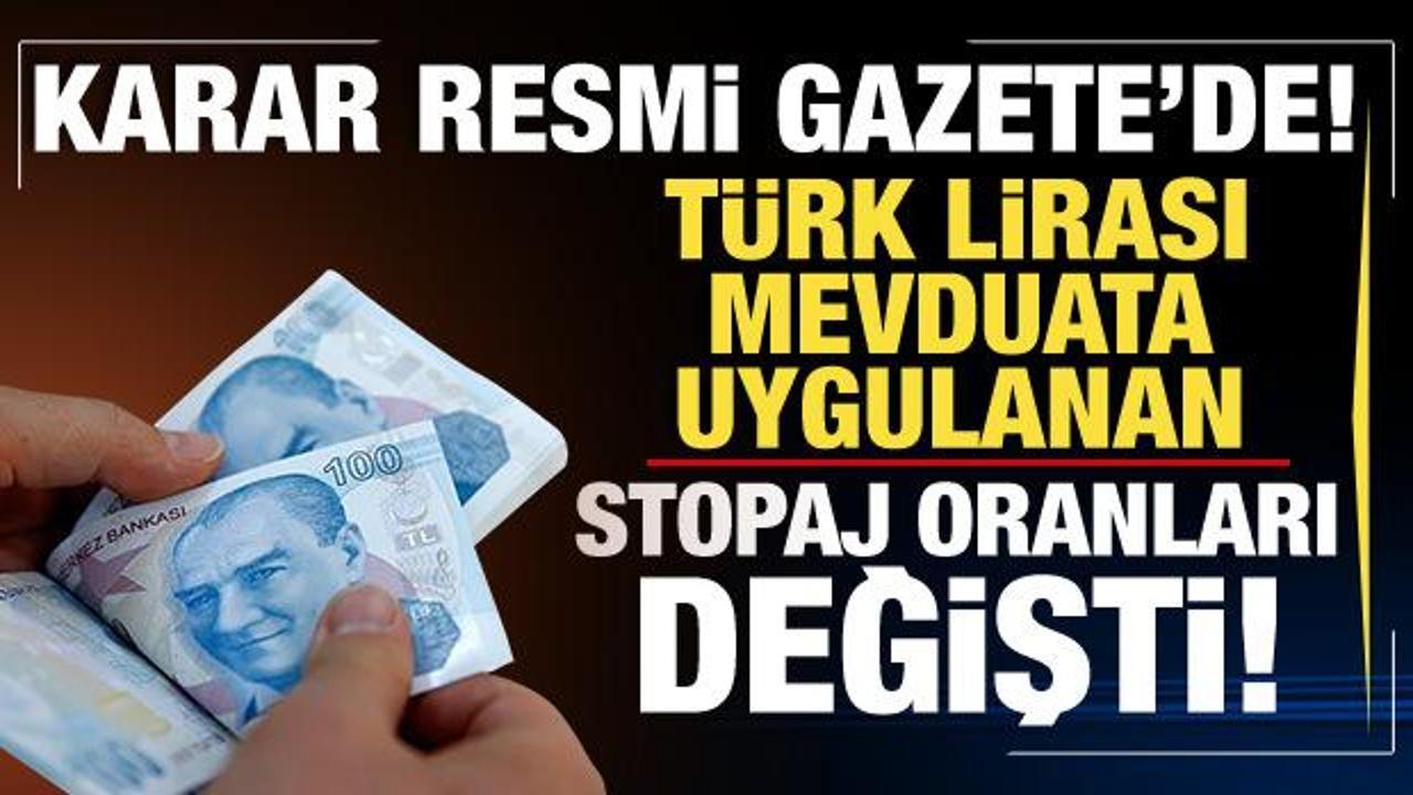 Stopaj oranları yenilendi! Resmi Gazete'de yayımlandı