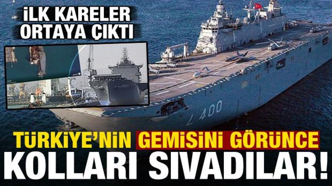 TCG ANADOLU &ouml;rnek oldu! T&uuml;rkiye'nin gemisini g&ouml;r&uuml;nce hemen kolları sıvadılar...