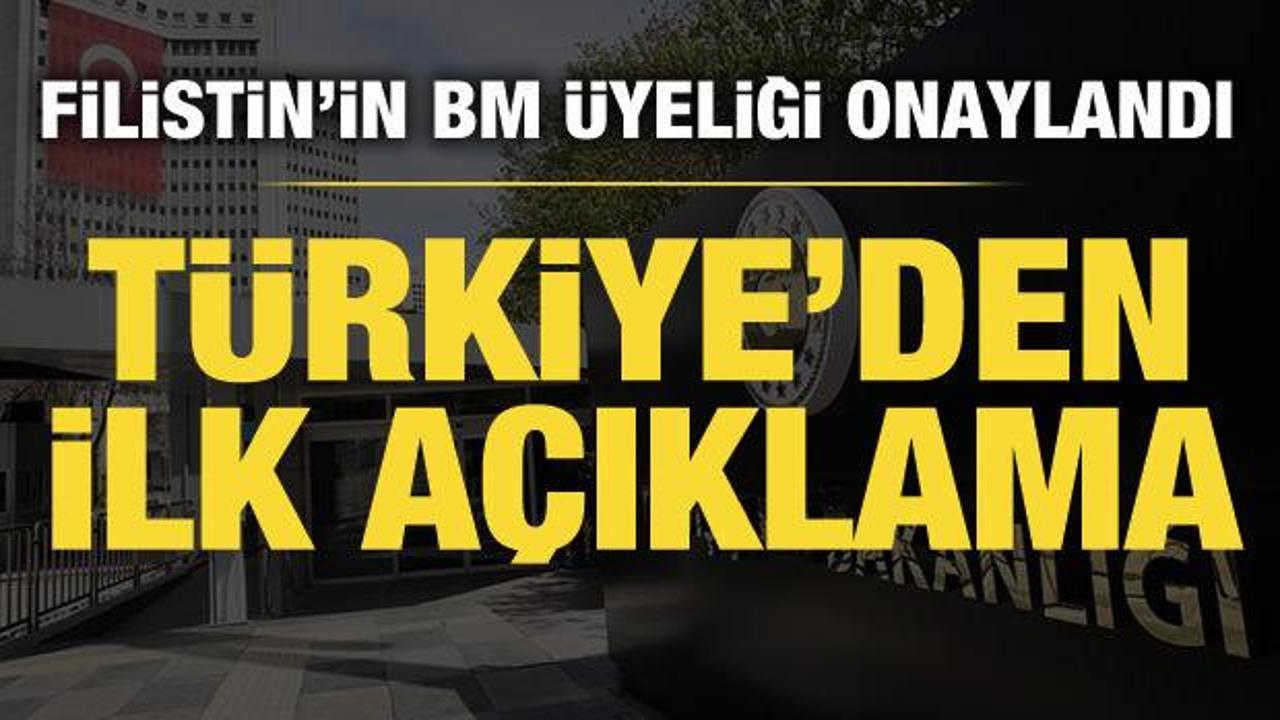 T&uuml;rkiye'den BM'nin Filistin kararı hakkında ilk a&ccedil;ıklama