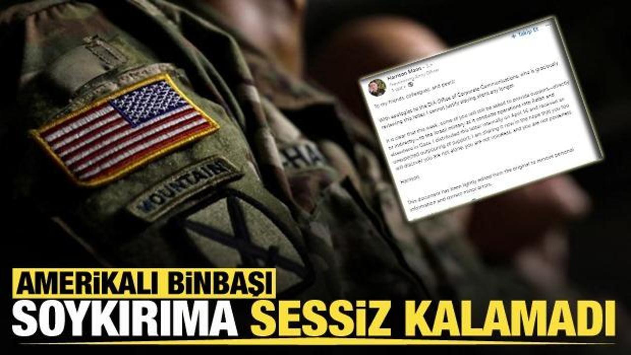 ABD'de bir binbaşı, Gazze'deki soykırıma verilen destek nedeniyle istifa etti