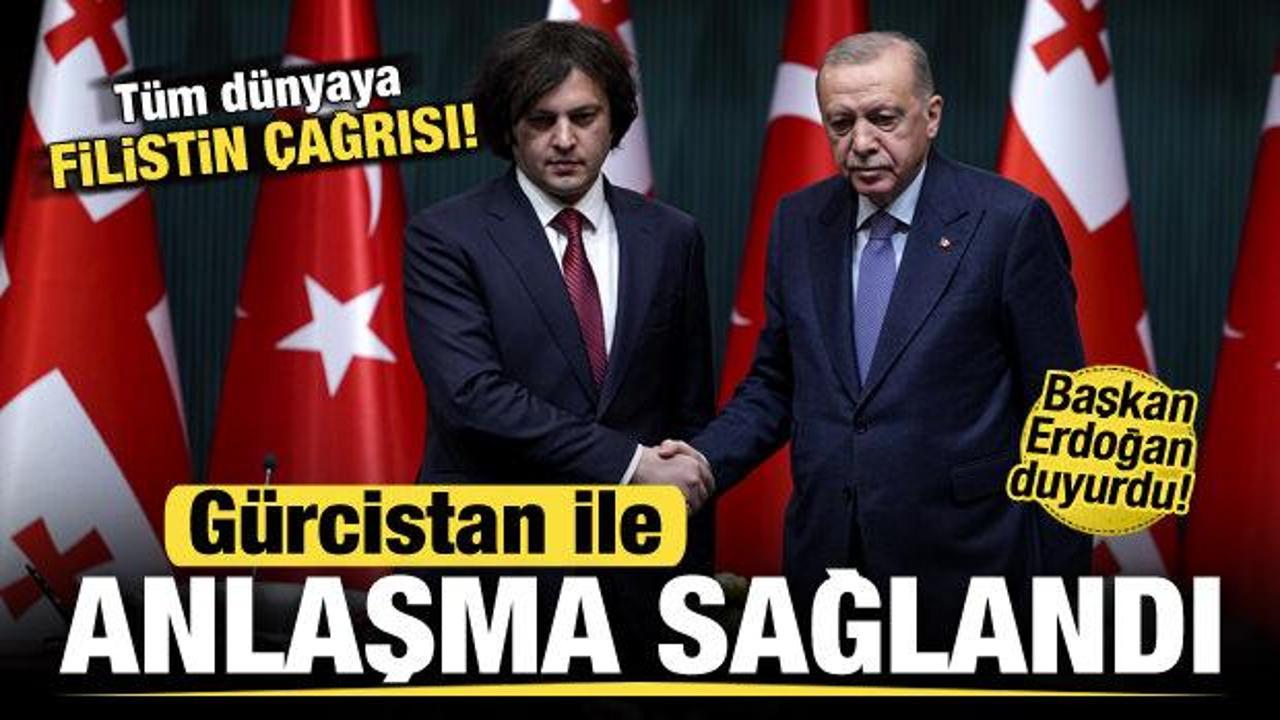 Başkan Erdoğan duyurdu! G&uuml;rcistan ile anlaşma sağlandı! T&uuml;m d&uuml;nyaya Filistin &ccedil;ağrısı