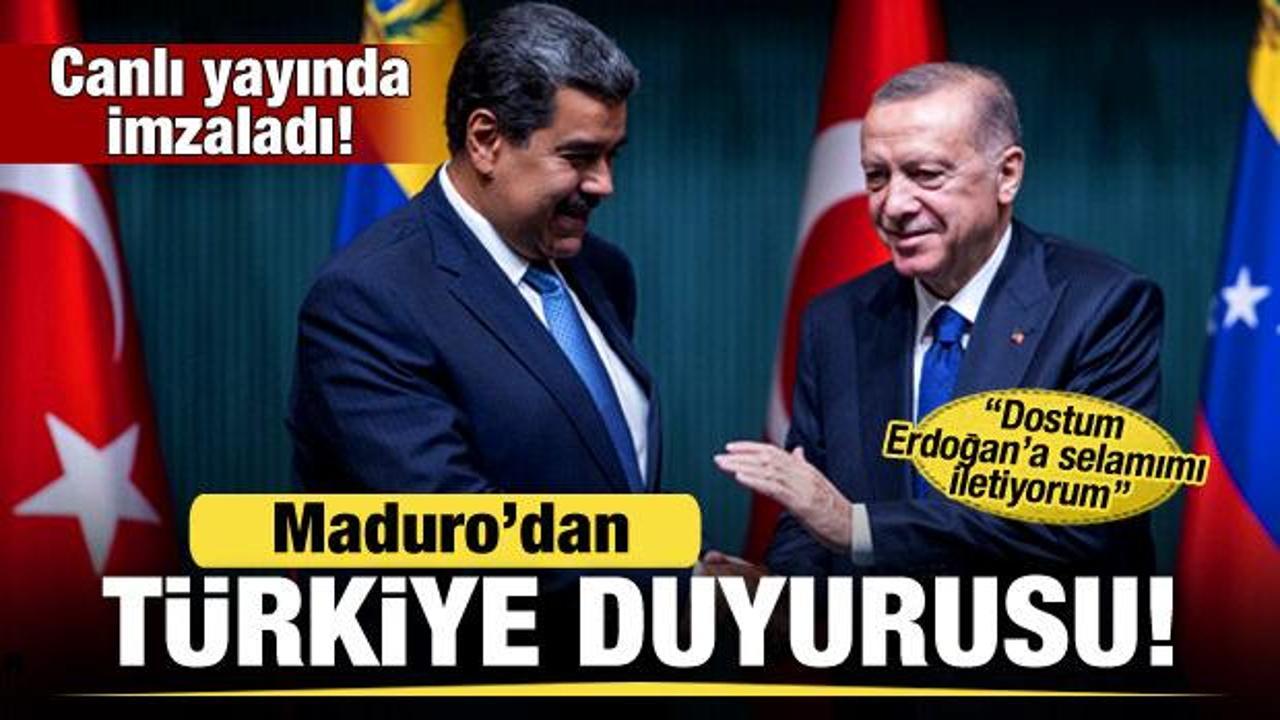 Canlı yayında imzaladı! Maduro'dan Türkiye duyurusu: Erdoğan'a selamımı iletiyorum - Haber 7 DÜNYA