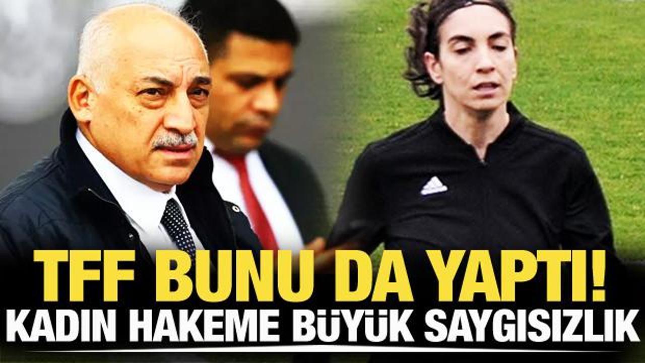 TFF bunu da yaptı! Kadın hakeme b&uuml;y&uuml;k saygısızlık