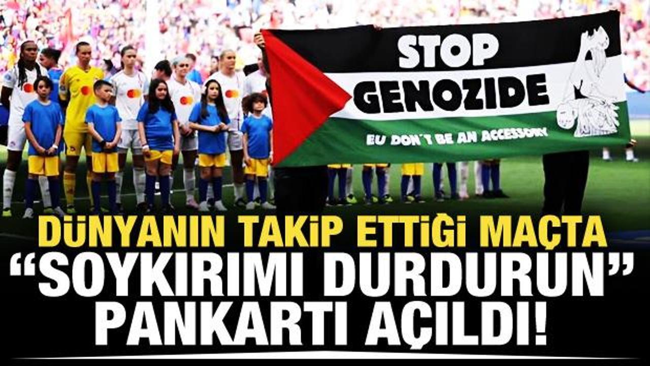 Şampiyonlar Ligi finalinde "Soykırımı durdurun" pankartı!