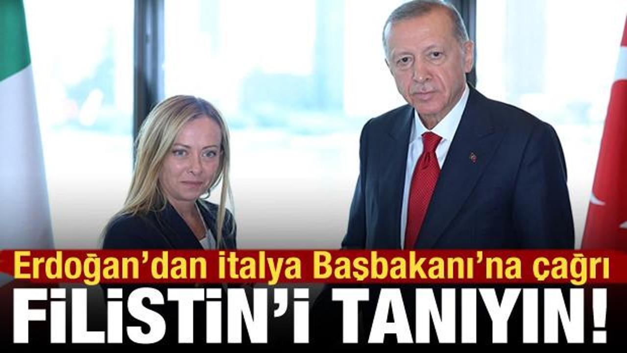 Cumhurbaşkanı Erdoğan'dan Meloni'ye Filistin'i tanıma &ccedil;ağrısı