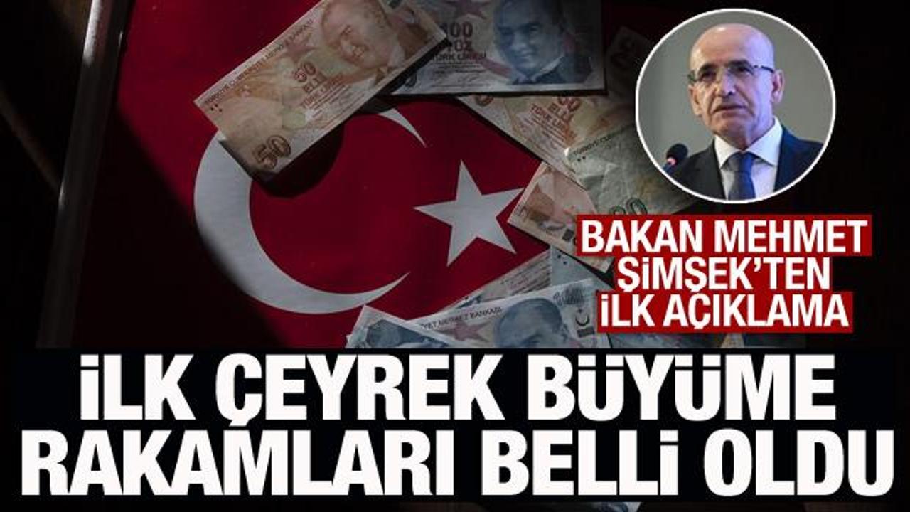 T&uuml;rkiye'nin ilk &ccedil;eyrek b&uuml;y&uuml;me rakamları belli oldu! Bakan Şimşek'ten ilk a&ccedil;ıklama