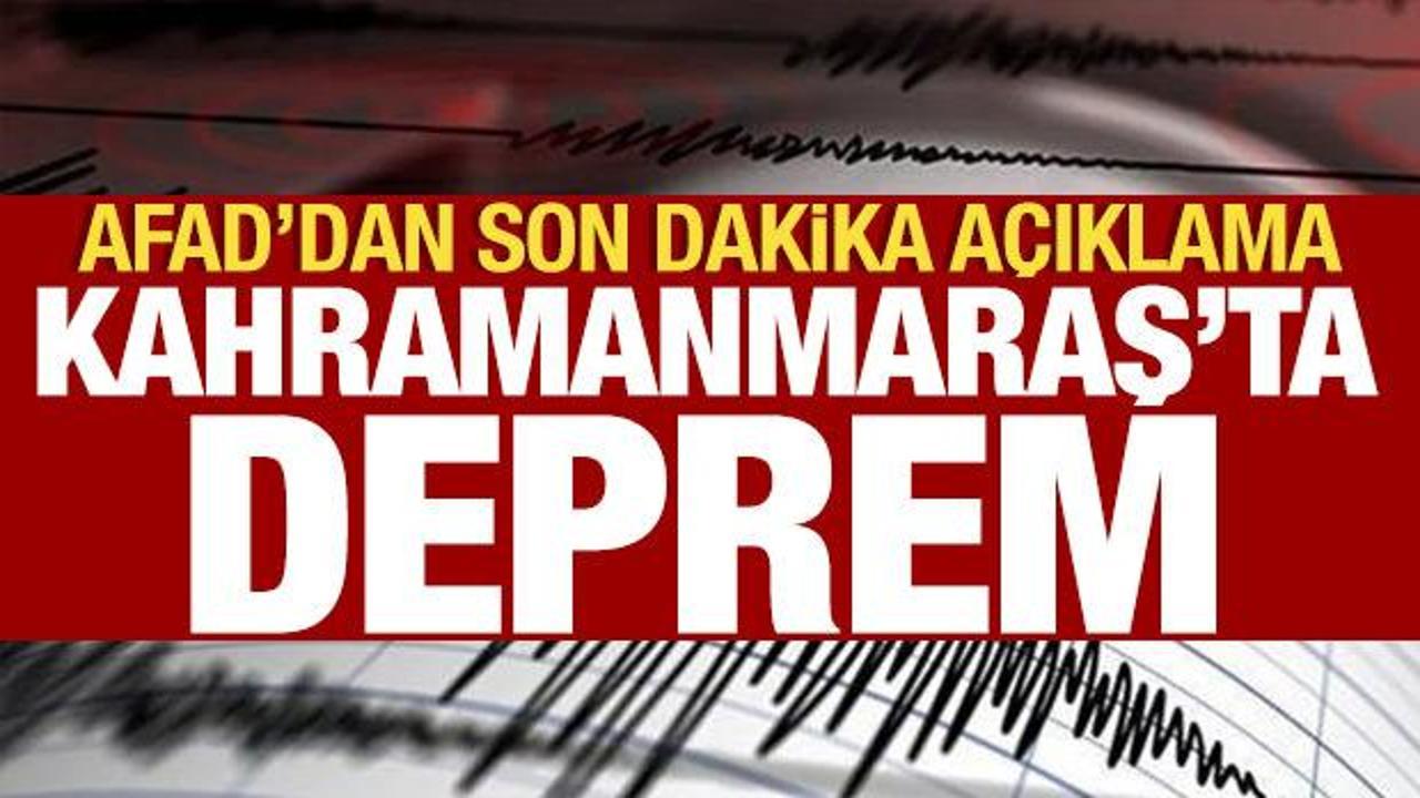 Son dakika haberi: Kahramanmaraş'ta deprem