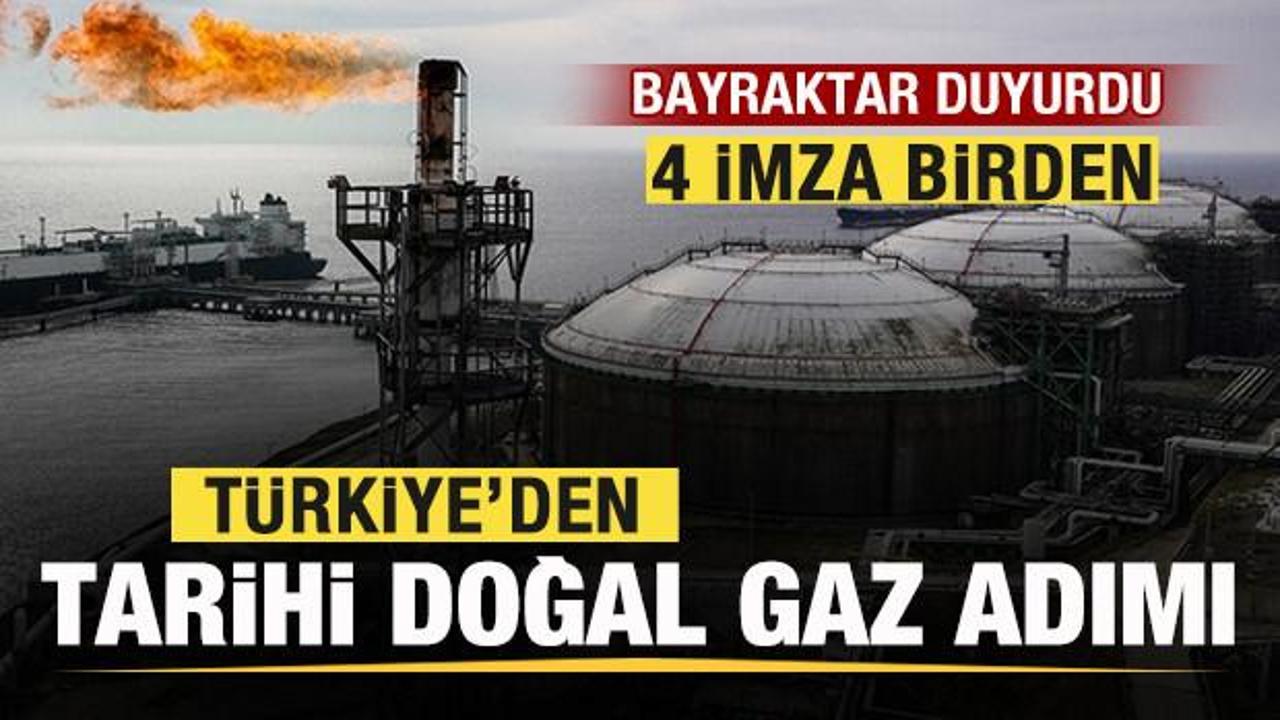 T&uuml;rkiye ve Azerbaycan'dan tarihi doğal gaz anlaşması! Bayraktar duyurdu! 4 imza birden