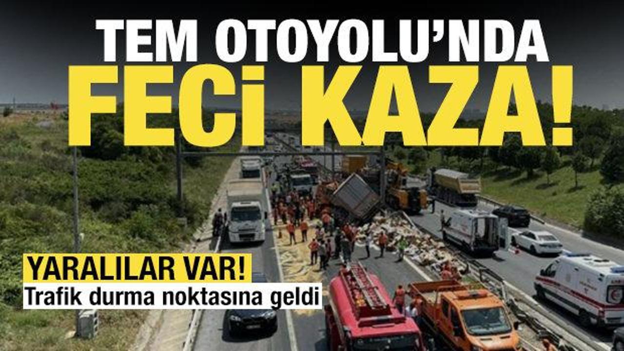 Hadımk&ouml;y'deki TEM otoyolunda feci kaza! 