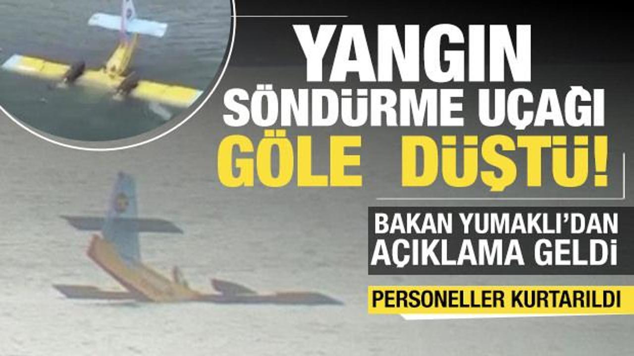 Son dakika: Didim'de yangına m&uuml;dahale eden u&ccedil;ak g&ouml;le sert iniş yaptı!