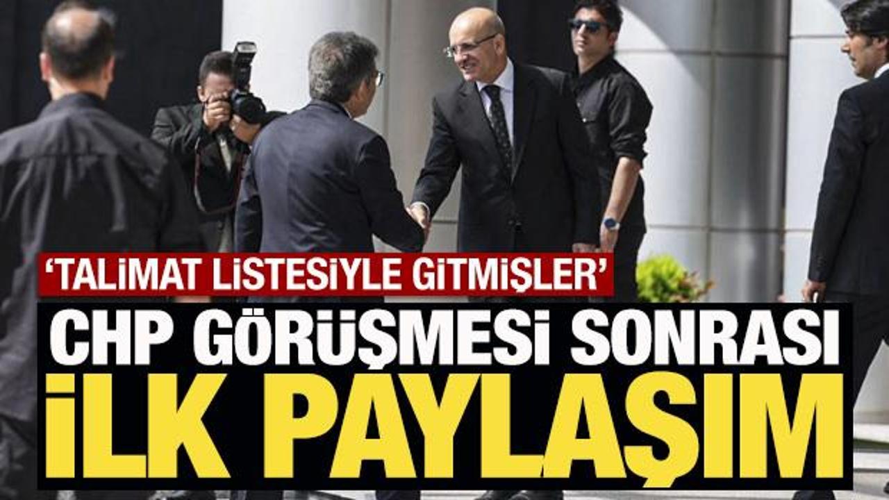 CHP g&ouml;r&uuml;şmesi sonrası Bakan Şimşek'ten ilk paylaşım
