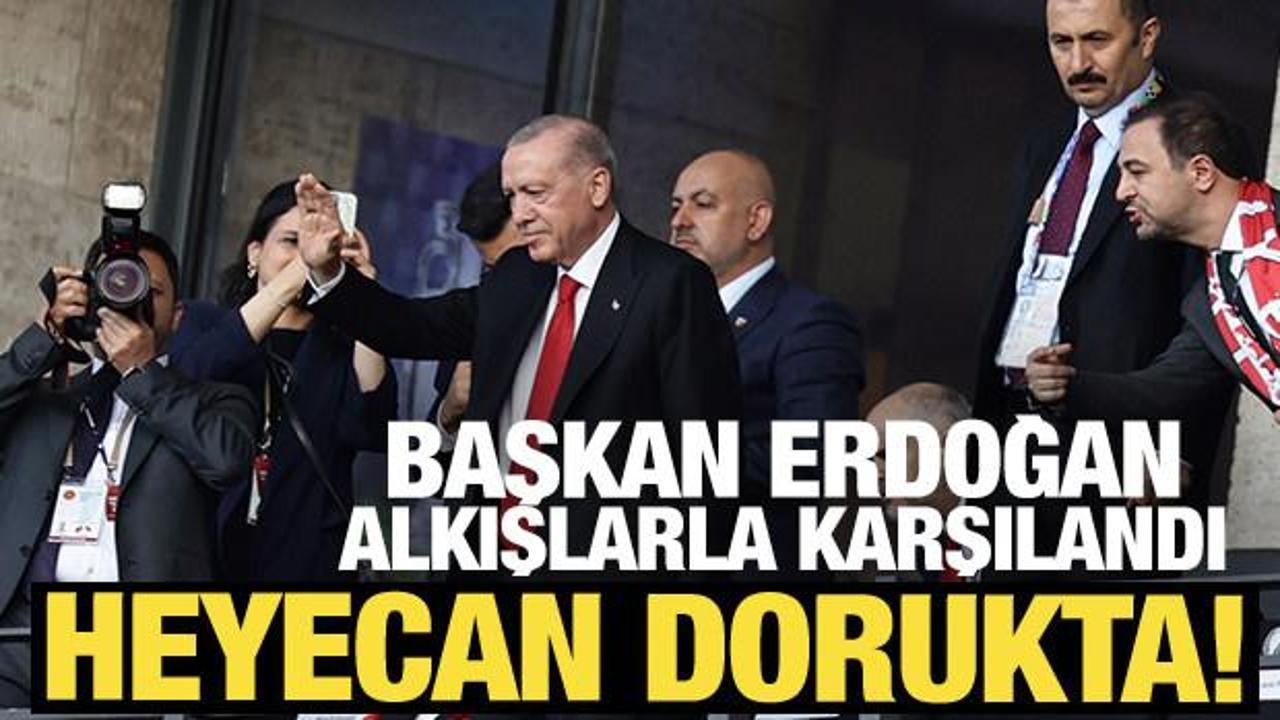 Heyecan dorukta: Başkan Erdoğan millilere destek i&ccedil;in Almanya'da!