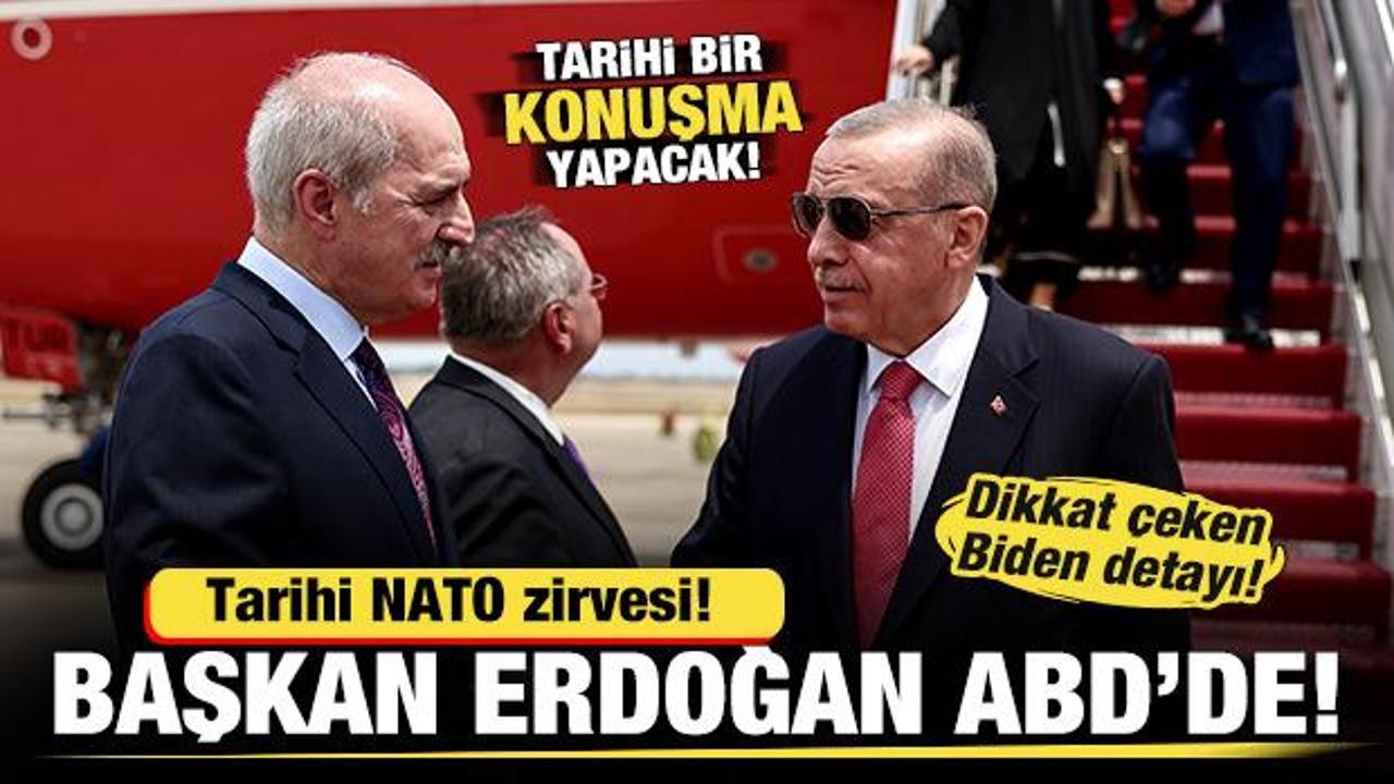 Başkan Erdoğan tarihi NATO zirvesi için ABD'de! Dikkat çeken Biden detayı