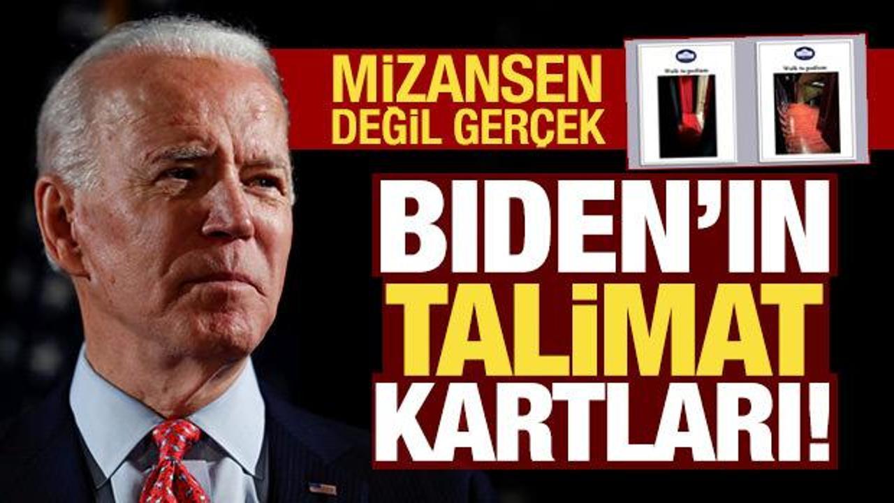 Biden talimat kartlarıyla yönlendiriliyor